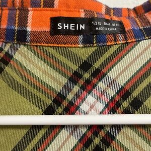 SHEIN Orange and Green Shirt